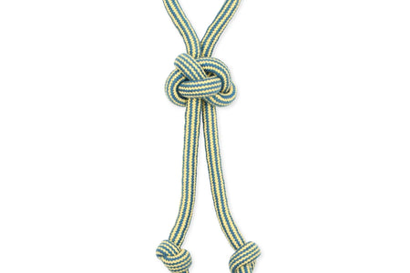 Flossy Chews 18" Extra Double-Tug Cotton-Blend Chew Dog Toy with Loop Handle, Asst Colors