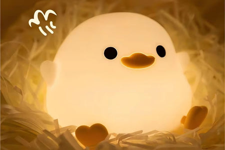 Duck Silicone Night Light for Children with Timer Usb Rechargeable Dimming Touch Lamp Sleeping Bedroom Cartoon Animal Decor Gift
